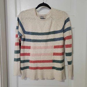 Women's Midweight Cotton Slub Rollneck Pullover Striped sweater size small